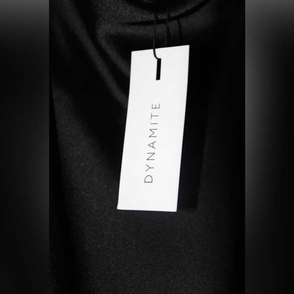 Satin JetBlack mini slip dress from dynamite, XS - Picture 6 of 12
